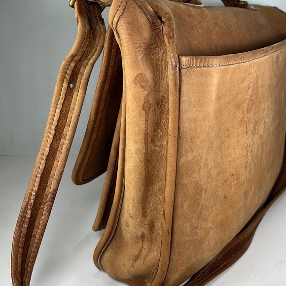 Coach Vintage Brown Leather Briefcase Bag - Made in USA - Heavily Distressed - Picture 12 of 16